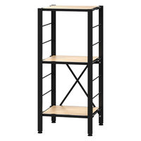 アイリスオーヤマ 組立簡単 連結スチールラック 幅360×奥行345×高さ802mm ナチュラルオーク 1台（直送品）