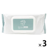 ウェットティッシュ アルコール 除菌ウェットティッシュ ふた付き 本体 1セット（80枚入×3個） ドウシシャ