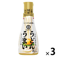 キッコーマン いつでも新鮮 うどんがうまいだししょうゆ 200ml 1セット（1本×3)  6種の国産だし使用 だし醤油 めんつゆ