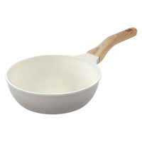 アイリスオーヤマ ナチュかるフライパン炒め鍋２２cm ＩＨ・ガス火対応 パールグレー×アイボリー 1個（直送品）