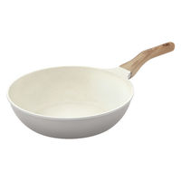 アイリスオーヤマ ナチュかるフライパン炒め鍋２８cm ＩＨ・ガス火対応 パールグレー×アイボリー 1個（直送品）