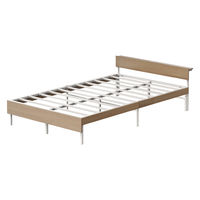 アイリスオーヤマ ウッドスチールベッド 宮付き 幅1200×奥行2047×高さ541ｍｍ ホワイト/ナチュラル 1台（直送品）