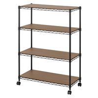 アイリスオーヤマ カラーメタルラック ウッドボード付き 幅750×奥行350×高さ1030ｍｍ ブラック 1台（直送品）