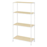 アイリスオーヤマ カラーメタルラック ウッドボード付き 幅750×奥行350×高さ1450ｍｍ ホワイト 1台（直送品）