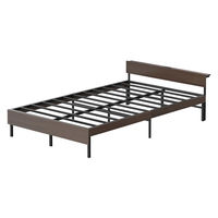 アイリスオーヤマ ウッドスチールベッド 宮付き 幅1200×奥行2047×高さ541ｍｍ ブラック/ウォールナット 1台（直送品）