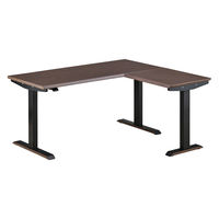 【軒先渡し】コイズミファニテック GENTLER L型昇降デスク スモーキーグレージュ×ブラック 1台（直送品）