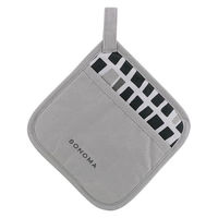 鍋敷き ミトン 18×18cm ブラック SONOMA LV-0382 1個 撥水・防汚 マグネット LIV PLUS