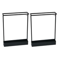 「ASPESH」 アスペシュ アンブレラスタンド (レクタングル) 2個セット IF-N0044-2P-BLK 1セット(2個入)（直送品）