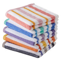 小杉善 ファインストライプフェイスタオル5色組 34×80cm ZGTF-201-5 1セット(5枚入)（直送品）