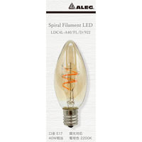 ブライトライト スパイラルフィラメントLEDランプ C形 アンバー 電球色 40W形 調光対応 LDC4L-A40/FL/D/922 1本（直送品）