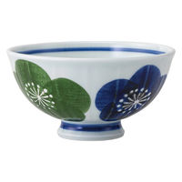 西海陶器 波佐見焼 二色梅 軽面軽量飯碗 大・緑 1箱(5個入) 74236（直送品）