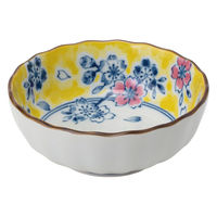 西海陶器 波佐見焼 黄彩錦桜 菊型小付 1箱(5個入) 74139（直送品）