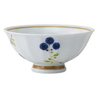 西海陶器 波佐見焼 なずな 面取軽量飯碗 大・青 1箱(5個入) 74226（直送品）