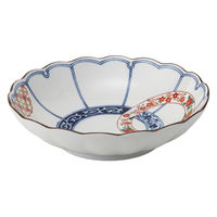 西海陶器 波佐見焼 染錦輪つなぎ 菊型多用皿 1箱(5個入) 74129（直送品）
