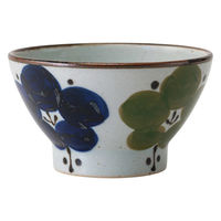 西海陶器 波佐見焼 二色花 軽量くらわんか碗 中・青 1箱(5個入) 74220（直送品）