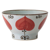 西海陶器 波佐見焼 風船かずら 軽量くらわんか碗 中・赤 1箱(5個入) 74223（直送品）