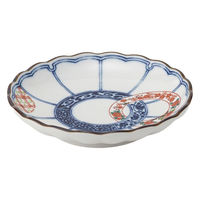 西海陶器 波佐見焼 染錦輪つなぎ 菊型小皿 1箱(5個入) 74131（直送品）