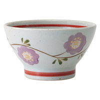 西海陶器 波佐見焼 花唐草 軽量くらわんか碗 中・紫 1箱(5個入) 74217（直送品）