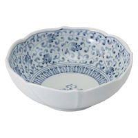 西海陶器 波佐見焼 藍染唐草 桔梗小鉢 1箱(5個入) 74190（直送品）