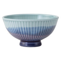 西海陶器 波佐見焼 ゆうか 筋彫軽量飯碗 大・青 1箱(5個入) 74232（直送品）