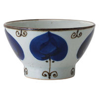 西海陶器 波佐見焼 風船かずら 軽量くらわんか碗 中・青 1箱(5個入) 74224（直送品）