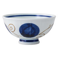 西海陶器 波佐見焼 丸紋唐草 軽面軽量飯碗 大・青 1箱(5個入) 74234（直送品）