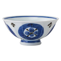 西海陶器 波佐見焼 丸格子 面取軽量飯碗 大・青 1箱(5個入) 74228（直送品）
