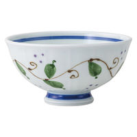 西海陶器 波佐見焼 点唐草 軽面軽量飯碗 大・青 1箱(5個入) 74230（直送品）