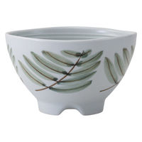 西海陶器 有田焼 シダ絵 水切らくらく碗 緑・大 1箱(5個入) 74173（直送品）