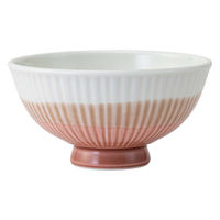 西海陶器 波佐見焼 ゆうか 筋彫軽量飯碗 中・赤 1箱(5個入) 74231（直送品）
