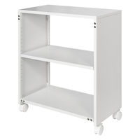 スマイル スチールオープンワゴン/サイドキャビネット 2段 ホワイト 幅600×奥行320×高さ700/720mm 1台