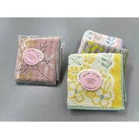 日繊商工 ほんの気持ちですのタグ付きハンカチ:花柄(柄込) NFhana-kimoti-tag-90 1箱(90枚入)（直送品）