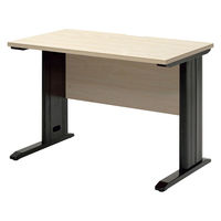 【車上渡し】アール・エフ・ヤマカワ スチール脚デスク 幅1000×奥行600×高さ700ｍｍ ナチュラル×ブラック 1台（直送品）