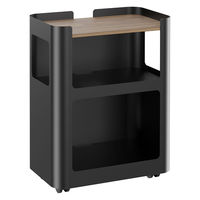 【車上渡し】アール・エフ・ヤマカワ スチール オープンワゴン3段 幅460×奥行290×高さ606ｍｍ ブラック 1台（直送品）