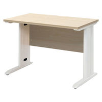 【車上渡し】アール・エフ・ヤマカワ スチール脚デスク 幅1000×奥行600×高さ700ｍｍ ナチュラル×ホワイト 1台（直送品）