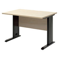 【車上渡し】アール・エフ・ヤマカワ スチール脚デスク 幅1000×奥行700×高さ700ｍｍ ナチュラル×ブラック 1台（直送品）