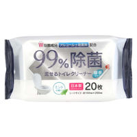 協和紙工 99%除菌流せるトイレクリーナー 20枚 15-066 1箱(20個入)（直送品）