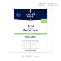 【2026年度 4月始まりダイアリー】　 クオバディス エグゼクティブ4　レフィル 両面1週間バーチカル ホワイト1冊（直送品）