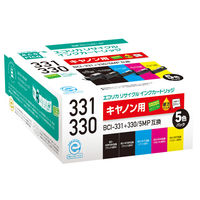 エコリカ キャノン BCI-331+330/5MP 対応 リサイクルインク 5色BOX ECI-C331-5P 1箱(5色入)（直送品）