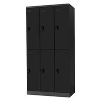 Netforce イーセンブリー ロッカー 6人用 シリンダー錠 幅900mm スチール 更衣ロッカー ブラック 1台（直送品）