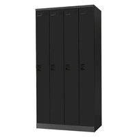 Netforce イーセンブリー ロッカー 4人用 ダイヤル錠 幅900mm スチール 更衣ロッカー ブラック 1台（直送品）