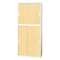 Netforce イーセンブリー 引戸書庫 2台セット 2段×3段 シリンダー錠 幅800mm ナチュラル 1セット（2台入）（直送品）