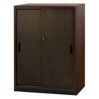 Netforce イーセンブリー 引戸書庫1台+天板1枚+側板2枚 3段 シリンダー錠 ベース付 ウォールナット 1セット（直送品）