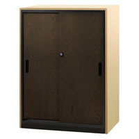 Netforce イーセンブリー 引戸書庫1台+天板1枚+側板2枚 3段 シリンダー錠 ベース付 ナチュラル 1セット（直送品）