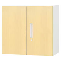 Netforce イーセンブリー 両開き書庫 2段 シリンダー錠 幅800mm スチール 木目 ナチュラル 1台（直送品）