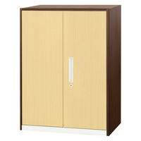 Netforce イーセンブリー 両開き書庫1台+天板1枚+側板2枚 3段 シリンダー錠 ベース付 ウォールナット 1セット（直送品）