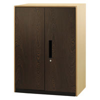 Netforce イーセンブリー 両開き書庫1台+天板1枚+側板2枚 3段 シリンダー錠 ベース付 ナチュラル 1セット（直送品）