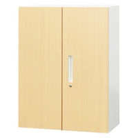 Netforce イーセンブリー 両開き書庫 3段 シリンダー錠 幅800mm スチール 木目 ナチュラル 1台（直送品）