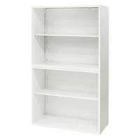 Netforce イーセンブリー オープン書庫 2台セット 2段 幅880mm スチール スチール書庫 ホワイト 1セット（2台入）（直送品）