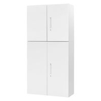 Netforce イーセンブリー 両開き書庫1台+両開き書庫1台 2段×3段 幅880mm 高さ1860mm スチール ホワイト 1セット（直送品）